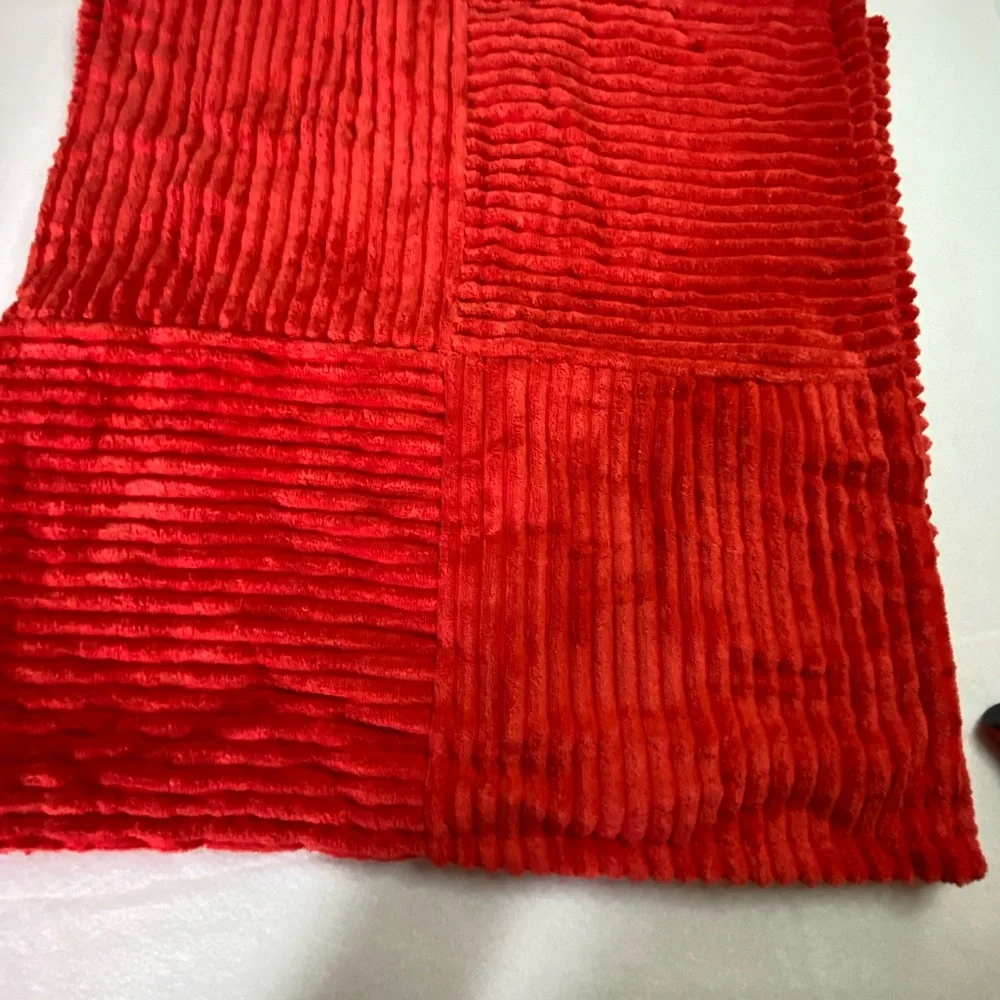 NIB Red Accent Pillow Covers for Stylish Home Decor 2pk 18 inches Soft Corduroy